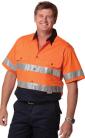 SW59 Men's Short Sleeve Safety Shirt With 3m Tapes